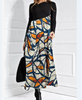 Women Ramadan /Eid Fashion Casual Print Round Neck Long Sleeve Maxi Dress