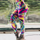 Abstract Rainbow Print Slim Fit High-Waisted Sports Leggings Pants