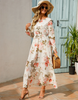 (Buy 1 Get 1) Women Ramadan /Eid Fashion Casual Floral Print Round Neck Long Sleeve Maxi Dress