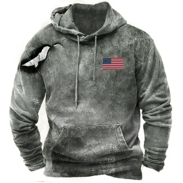 Men Vintage Casual Ethnic Style Basic 3D Print Plus Size Long Sleeve Hoodies