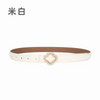 Women'S Fashion Casual Personality Flower-Shaped Rhinestone Alloy Smooth Buckle Leather Belt