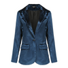 Fashion Vintage Autumn Winter Solid Velvet One Button Blazer