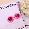 Girls Cute Star Heart Decorated Sunflower Shaped Sunglasses