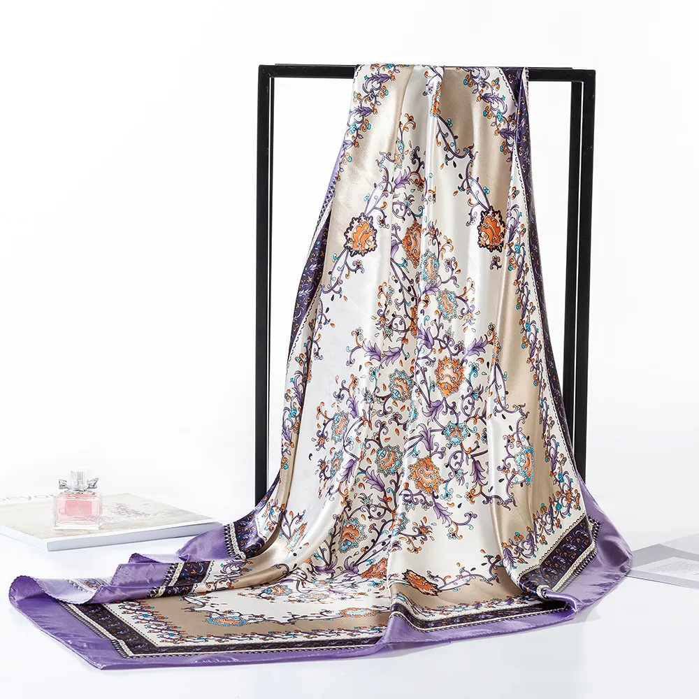 (Buy 1 Get 2) Women'S Fashion Warm Satin Silk Shawl Large Square Scarf