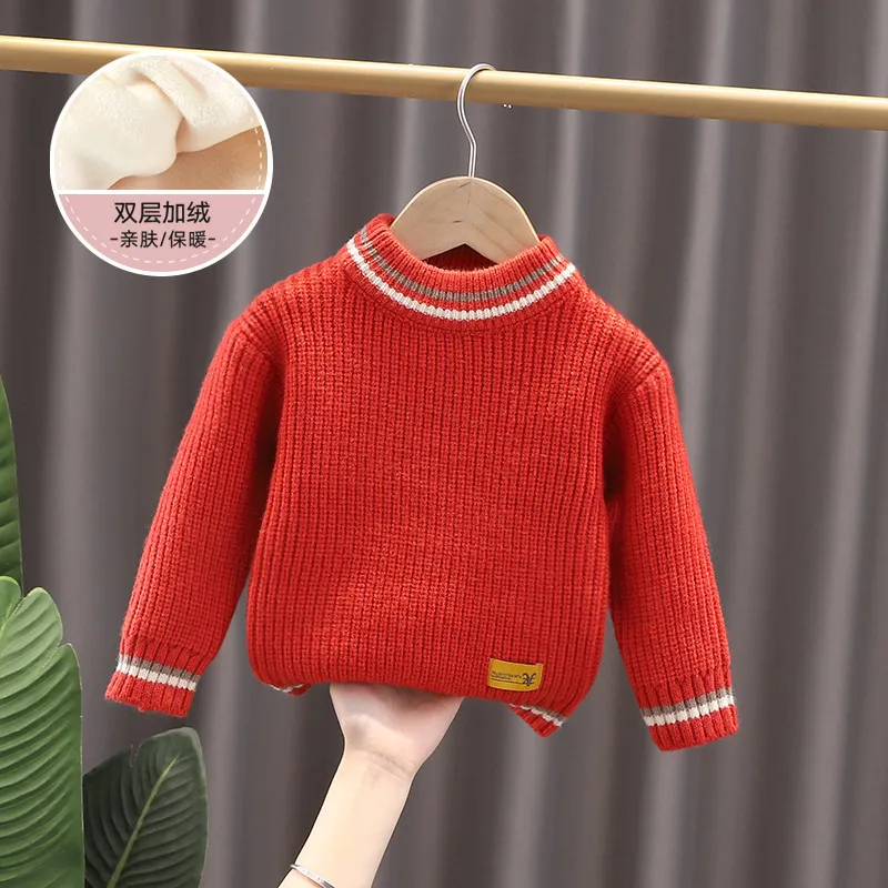 Kids Toddler Girls Boys Autumn Winter Fashion Casual Simple Solid Color Round Neck Sweater
