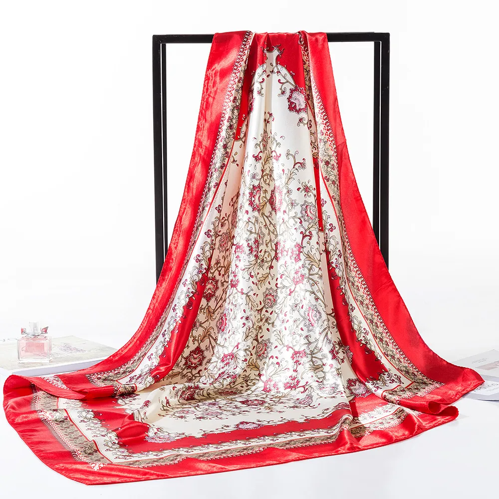 (Buy 1 Get 2) Women'S Fashion Warm Satin Silk Shawl Large Square Scarf
