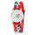 Kids 3d Floating Sculpture Tape Football Pattern Stripe Strap Quartz Watch