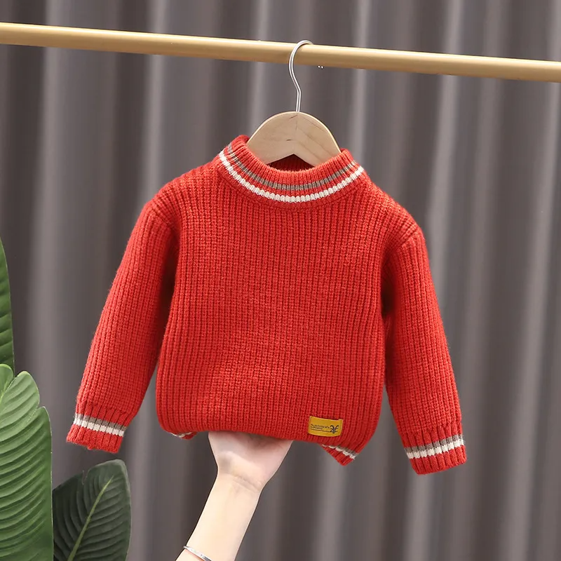 Kids Toddler Girls Boys Autumn Winter Fashion Casual Simple Solid Color Round Neck Sweater