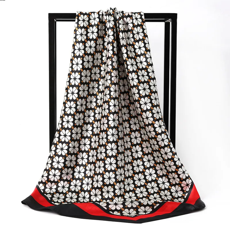 (Buy 1 Get 2) 90Cm Women'S Fashion Dot Print Silk Square Scarf