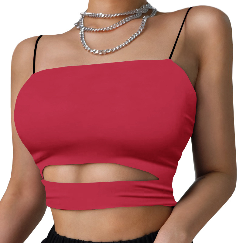 Women Summer Cropped Solid Color Sexy Tank Top