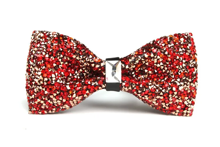 (Buy 1 Get 1) Men'S Casual Fashion Rhinestone Exquisite Nightclub Solid Color Bow Tie