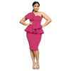 Women Fashion Sexy Elegant Solid Color Ruffles Bowknot Off Shoulder Sleeveless Zipper Dress
