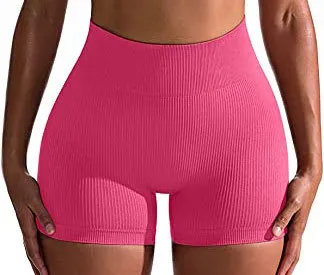 (Buy 1 Get 1) Women Basic High Waist Abdominal Hip Tight Seamless Yoga Running Sports Fitness Breathable Shorts