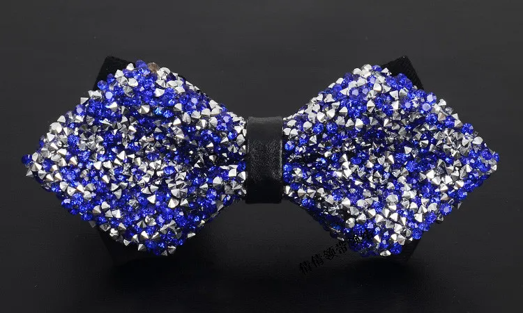 (Buy 1 Get 1) Men'S Casual Fashion Rhinestone Exquisite Nightclub Solid Color Bow Tie