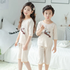 Children Kids Baby Fashion Girls Boys Basic Casual Short Sleeve Top And Shorts 2pcs Set