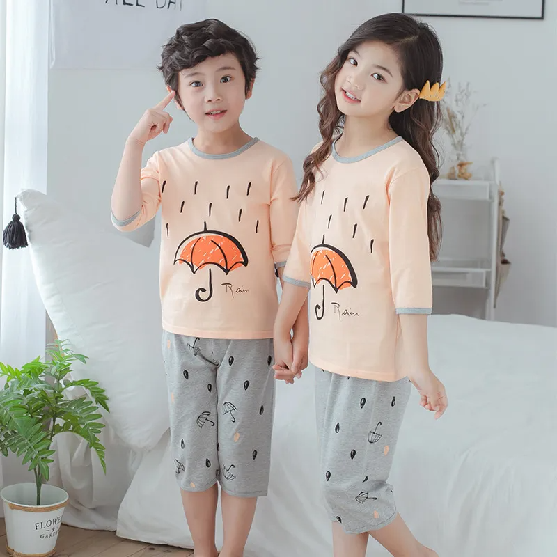 Children Kids Baby Fashion Girls Boys Basic Casual Short Sleeve Top And Shorts 2pcs Set