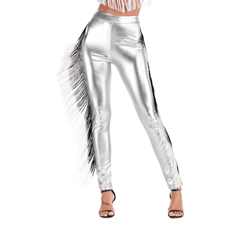 Side Tassel Stretch High Waist Yoga Pants