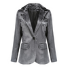 Fashion Vintage Autumn Winter Solid Velvet One Button Blazer