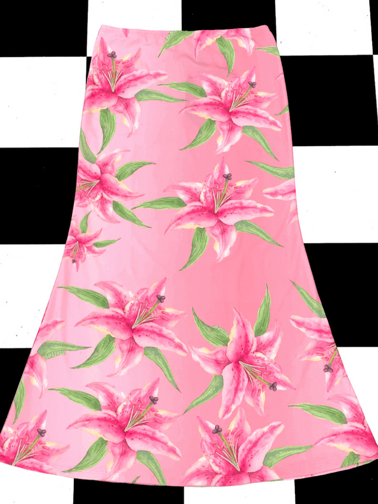 Women Sexy Lily Floral Printing Slim Skirt