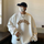 Men Casual Letter Printing Round Neck Long Sleeve Loose Sweatshirt