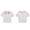 Girls Retro Lapel Single-Breasted Floral Blouses