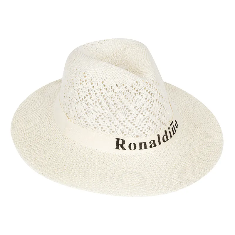 (Buy 1 Get 2) Men'S Fashion Casual Simple Hollow Stripe Breathable Foldable Sunshade Sunscreen Cowboy Hat