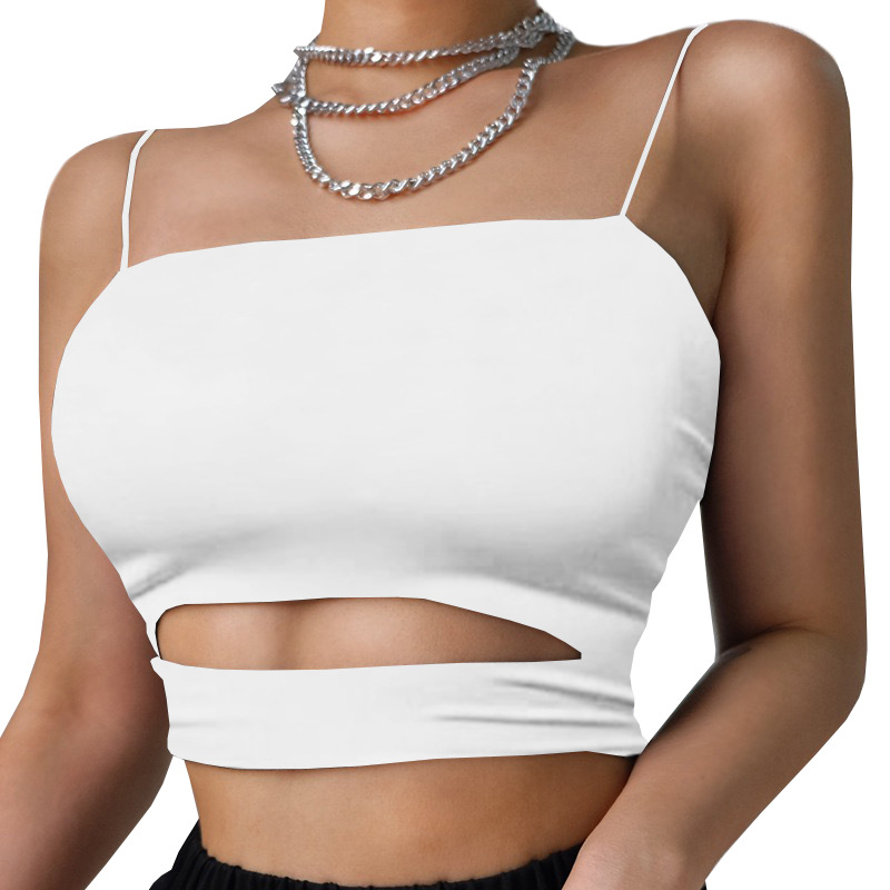 Women Summer Cropped Solid Color Sexy Tank Top