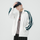 Men Fashion Stand Collar Colorblock Zipper Long Sleeve Sports Jacket