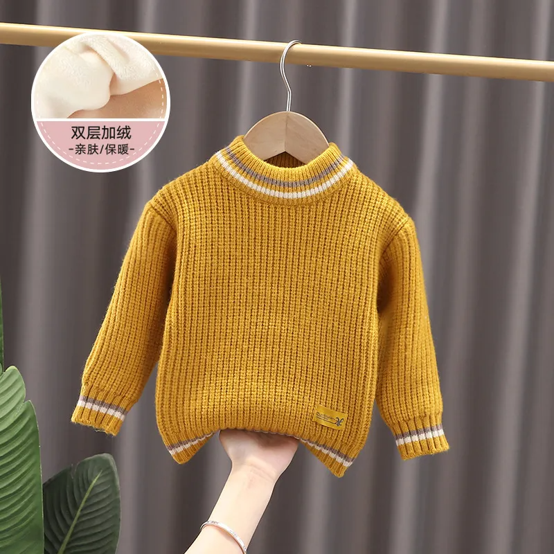 Kids Toddler Girls Boys Autumn Winter Fashion Casual Simple Solid Color Round Neck Sweater