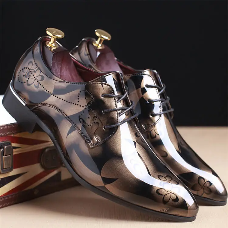 Men Fashion Graphic Printing Lace Up Oxfords