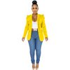 Fashion Solid Color Long Sleeve Creased Casual Top Blazer