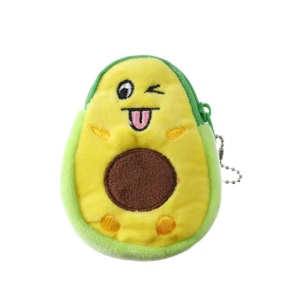 (Buy 1 Get 2) Cartoon Love Plush Avocado Coin Purse