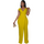 Women Solid Color V-Neck Sleeveless Waist Slim Fashion Jumpsuit