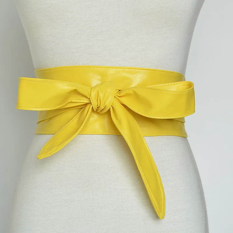 Women Fashion Bowknot Lace-Up Wide Girdle Belt