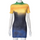 Women Fashion Sexy Gradient Printing Mock Neck Short Sleeve Tight Dress