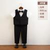 Kids Toddler Big Boys Summer Fashion Casual British Style Solid Color Bow Button Waistcoat Shirt Trousers Party Clothing Set