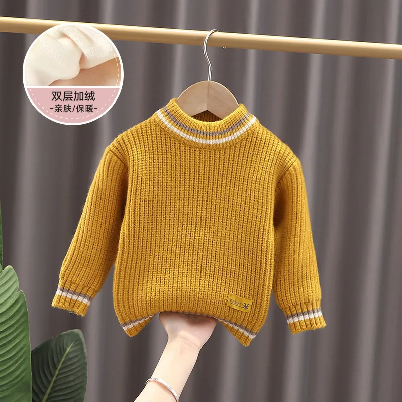 Kids Toddler Girls Boys Autumn Winter Fashion Casual Simple Solid Color Round Neck Sweater