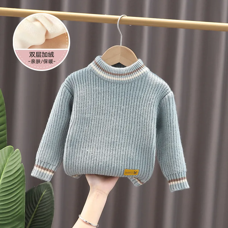 Kids Toddler Girls Boys Autumn Winter Fashion Casual Simple Solid Color Round Neck Sweater