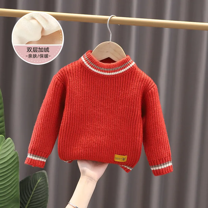 Kids Toddler Girls Boys Autumn Winter Fashion Casual Simple Solid Color Round Neck Sweater