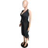Women Fashion V-Neck Backless Solid Color Halter Jumpsuits