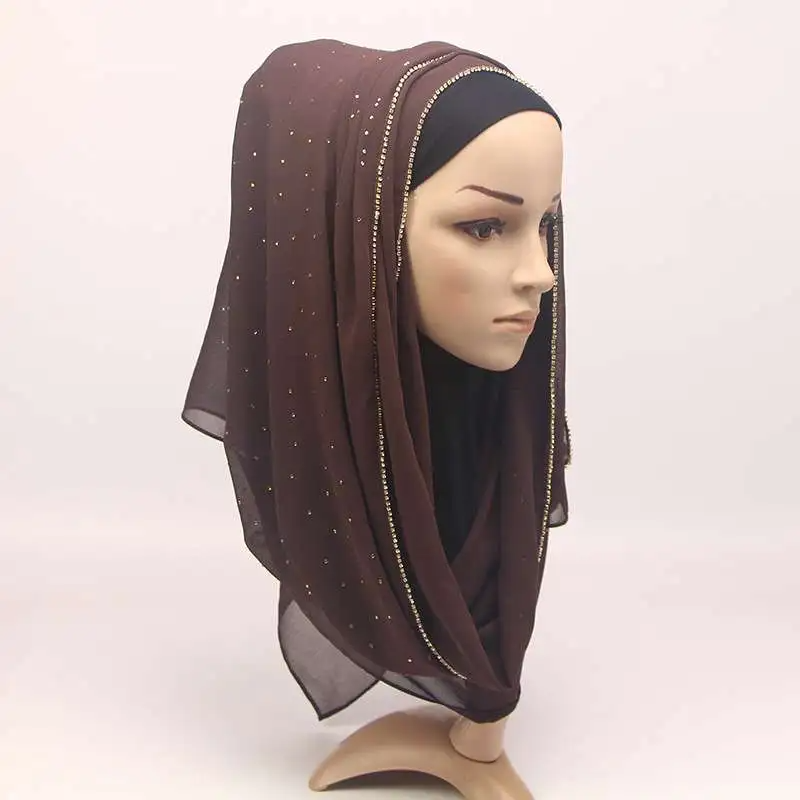 70*180cm Women Fashion Rhinestone Hijab Scarves