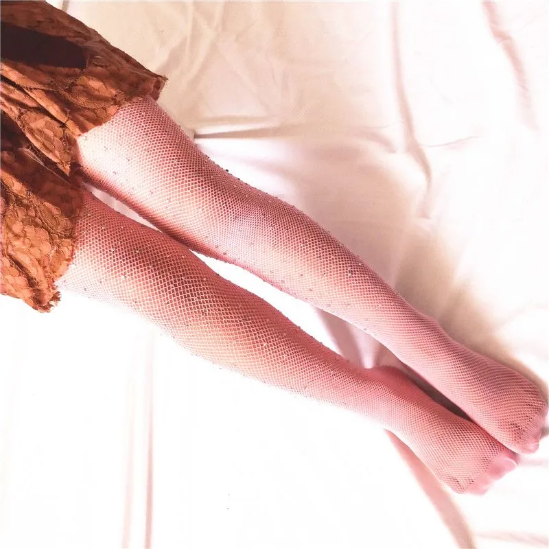 Fashion Girl Shiny Rhinestone Mesh Tights Hosiery Pantyhose