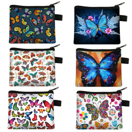 (Buy 1 Get 2)  Children Kids Baby Fashion Cartoon Butterfly Print Coin Card Purse