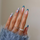 ( Buy 1 Get 2 ) Women Simple Blue Glitter Starburst Blue Color Matching False Nails