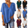 Summer Loose V-Neck Casual Women Solid Color Chiffon Blouse