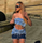 Fashion Women Sexy Street Style Raw Hem Denim Tube Top And Skirt Set
