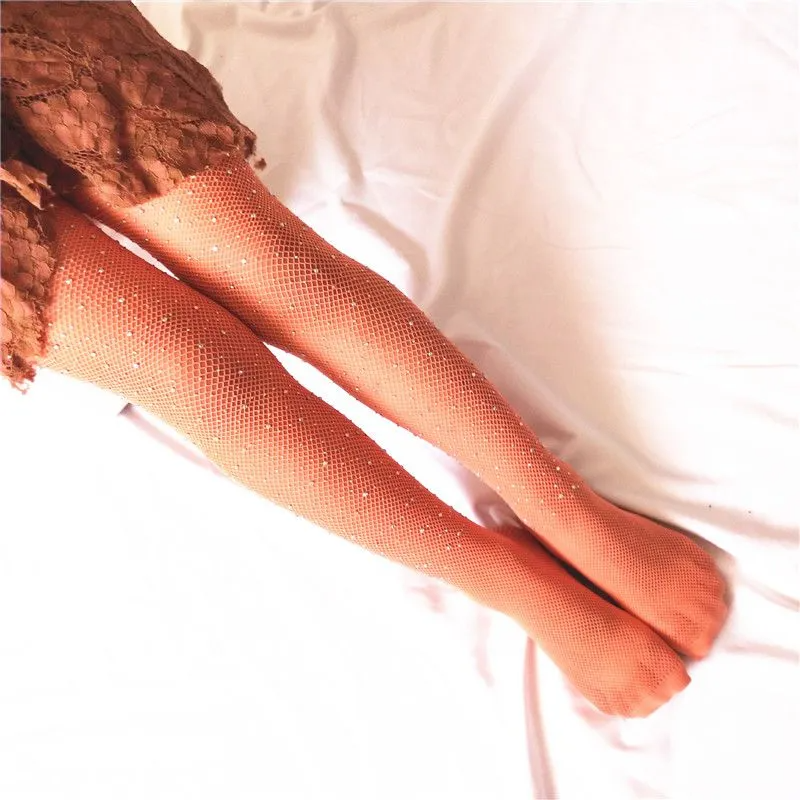 Fashion Girl Shiny Rhinestone Mesh Tights Hosiery Pantyhose