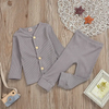 Baby Rib-Knit Long Sleeve Sleepwear Tops Pants Set