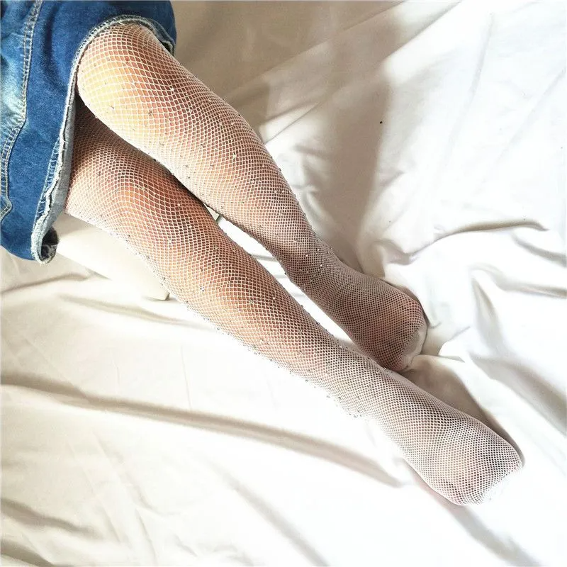 Fashion Girl Shiny Rhinestone Mesh Tights Hosiery Pantyhose