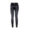 Women Solid Color Elastic Tight PU Leggings